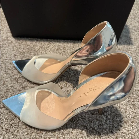 Gianvito Rossi Metallic Silver Heels size 38.5 - Picture 3 of 5